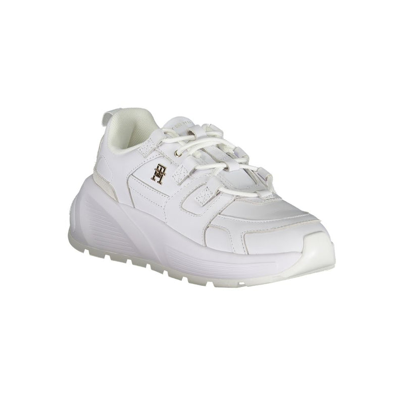 Tommy Hilfiger Women's White Polyester Sneakers - Stylish & Comfortable
