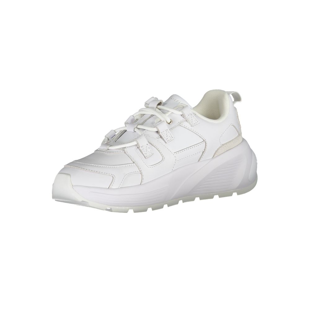 Tommy Hilfiger Women's White Polyester Sneakers - Stylish Comfort
