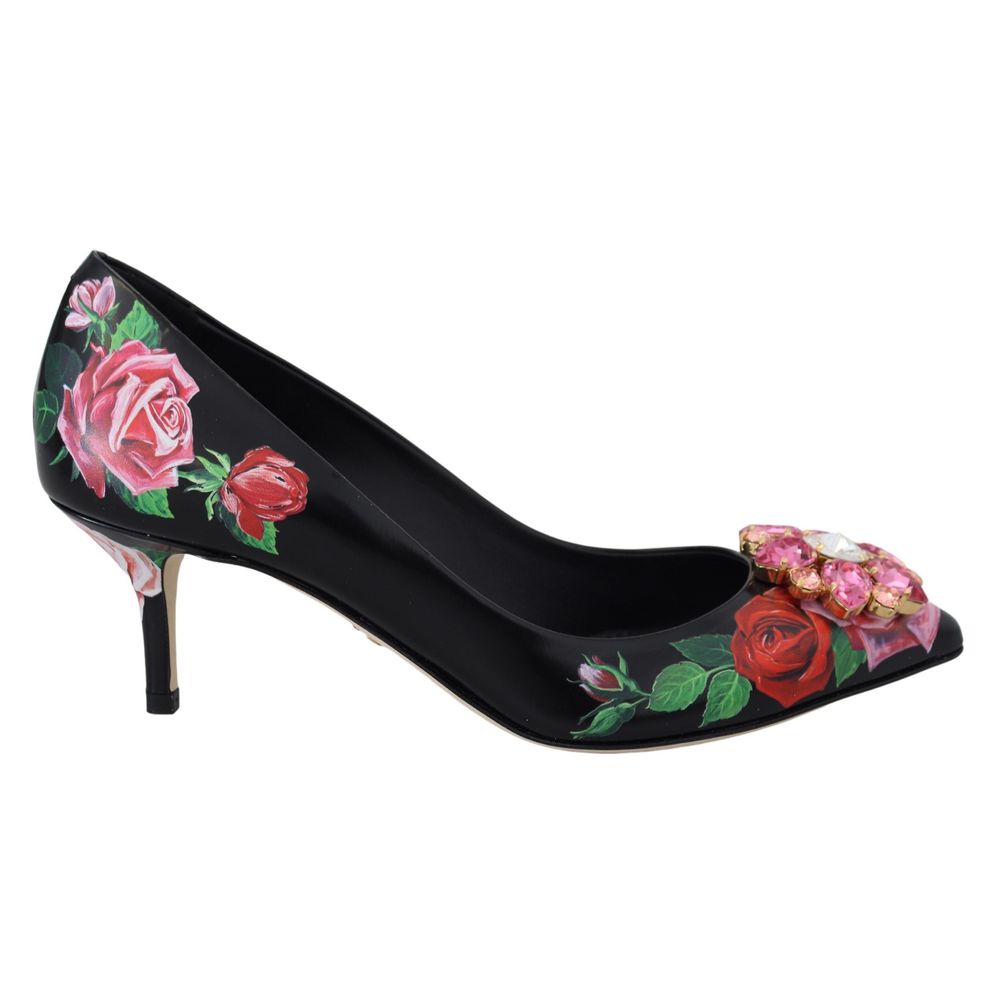 Dolce & Gabbana Black Leather Pump - Élégantes Talons Hauts