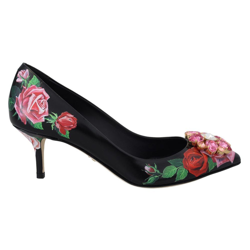 Dolce & Gabbana Black Leather Pump - Élégantes Talons Hauts