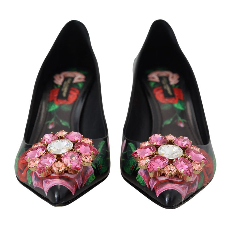 Dolce & Gabbana Black Leather Pump - Élégantes Talons Hauts