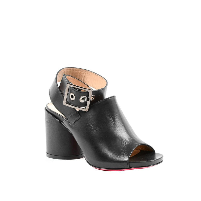 Dee Ocleppo Sandale en Cuir Noir B3063DO VIT PERGAMENA NERO