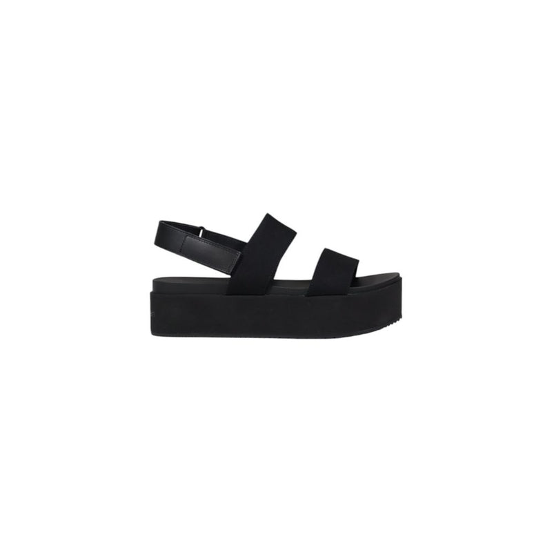 Calvin Klein Jeans Sandales Noires en Coton Bio pour Femmes