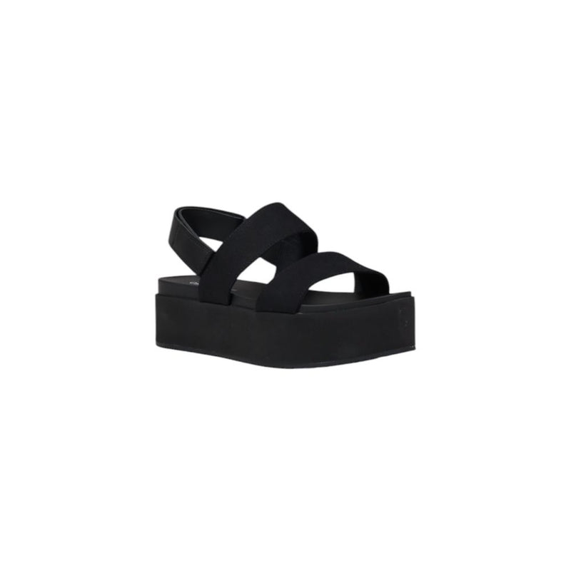 Calvin Klein Jeans Sandales Noires en Coton Bio pour Femmes