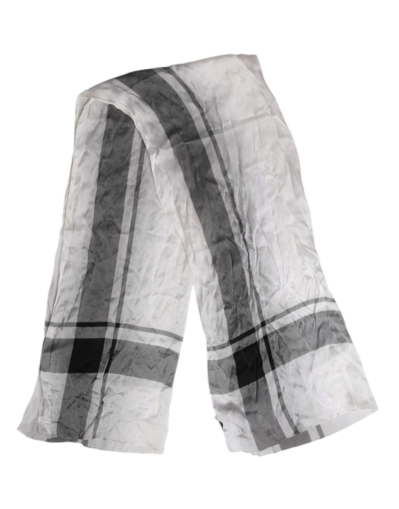Foulard en soie blanc et noir Dolce &amp; Gabbana
