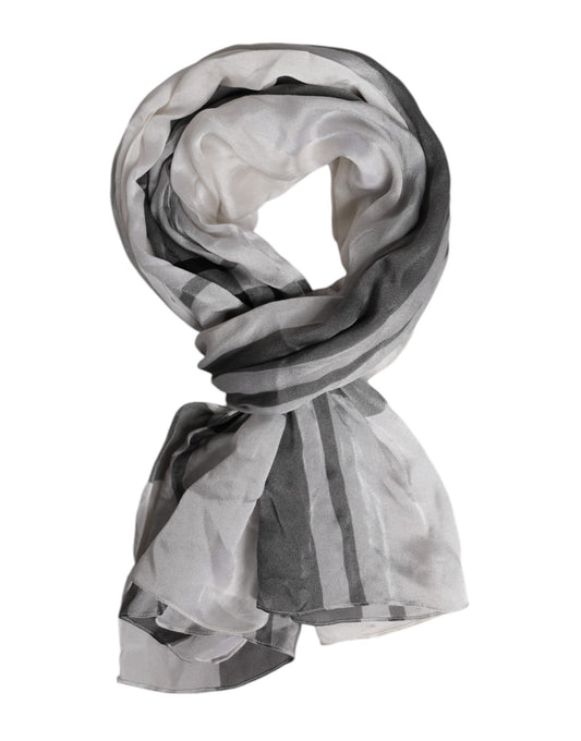 Foulard en soie blanc et noir Dolce &amp; Gabbana