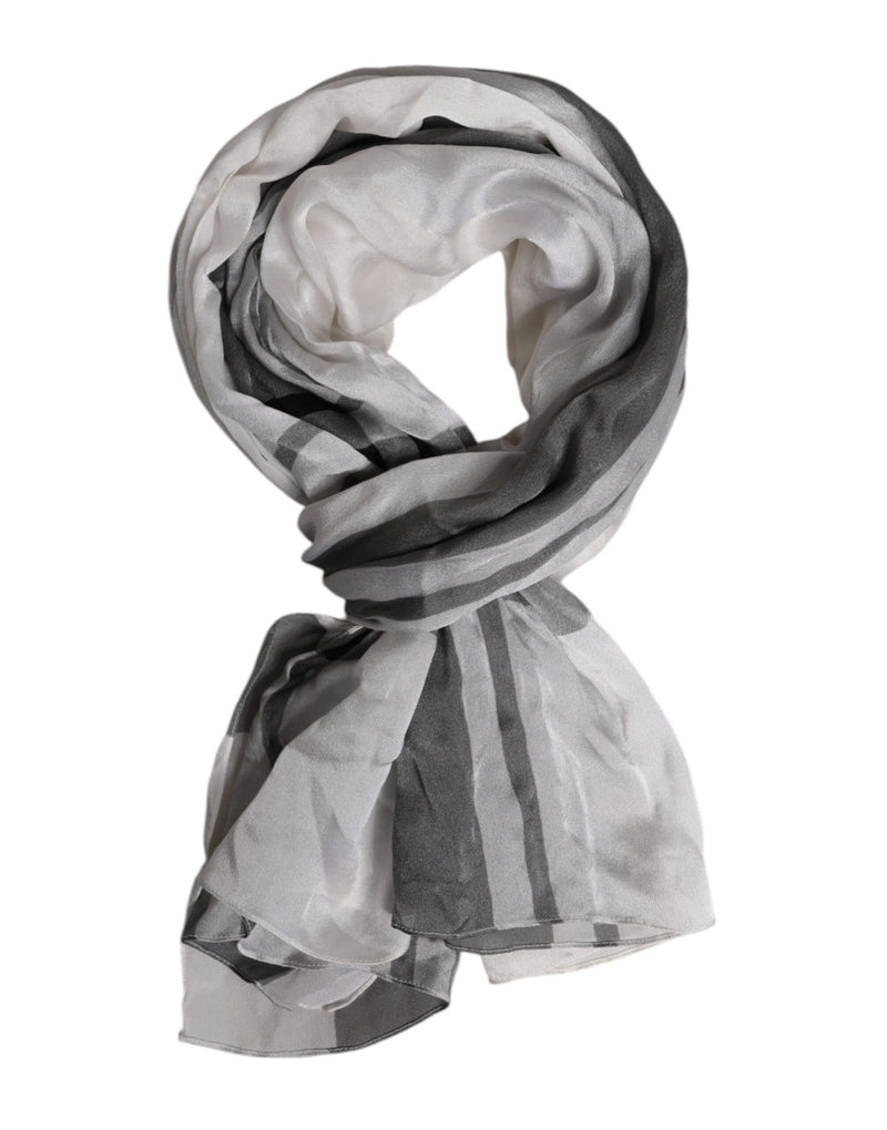 Foulard en soie blanc et noir Dolce &amp; Gabbana