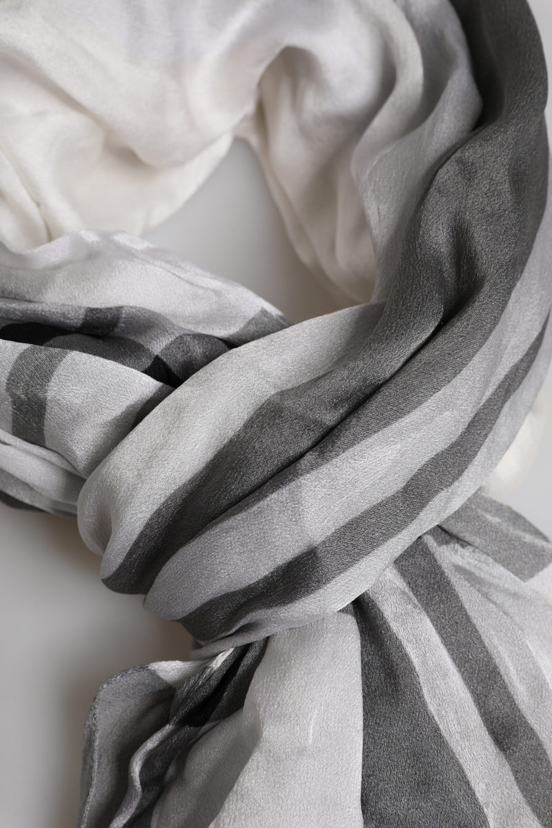 Foulard en soie blanc et noir Dolce &amp; Gabbana