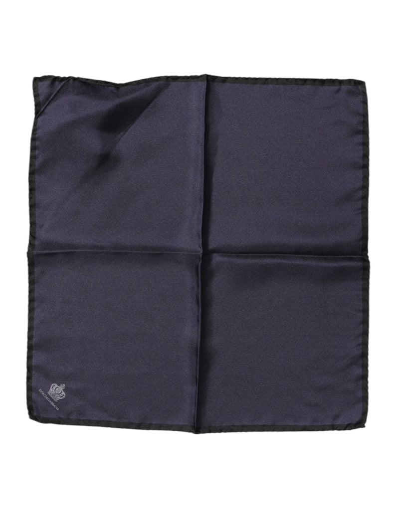 Foulard carré en soie bleu DG Crown pour homme Dolce &amp; Gabbana