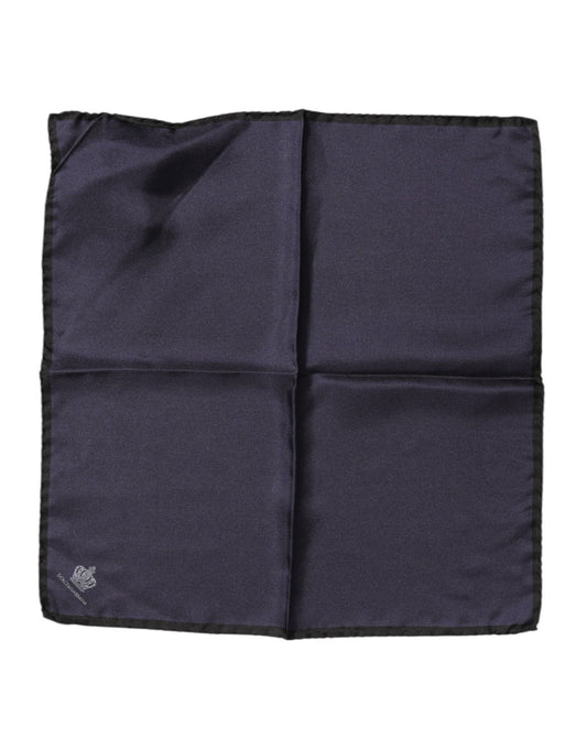 Foulard carré en soie bleu DG Crown pour homme Dolce &amp; Gabbana