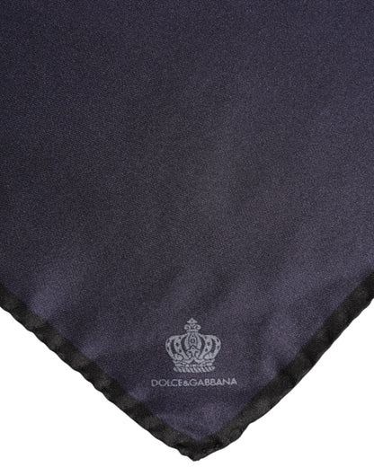 Dolce & Gabbana Blue DG Crown Zijden Vierkante Heren Foulard Sjaal