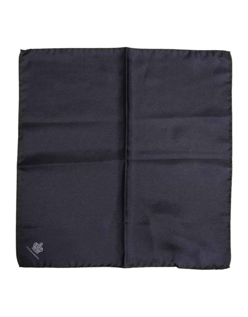 Dolce & Gabbana Foulard en Soie Carré DG Crown Bleu pour Homme