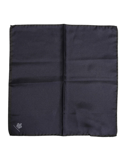 Dolce & Gabbana Blue DG Crown Zijden Vierkante Heren Foulard Sjaal