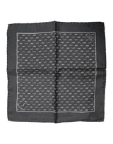 Foulard carré en soie imprimé poisson noir Dolce &amp; Gabbana pour homme