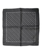 Dolce & Gabbana Zwarte Visprint Zijden Vierkante Heren Foulard Sjaal