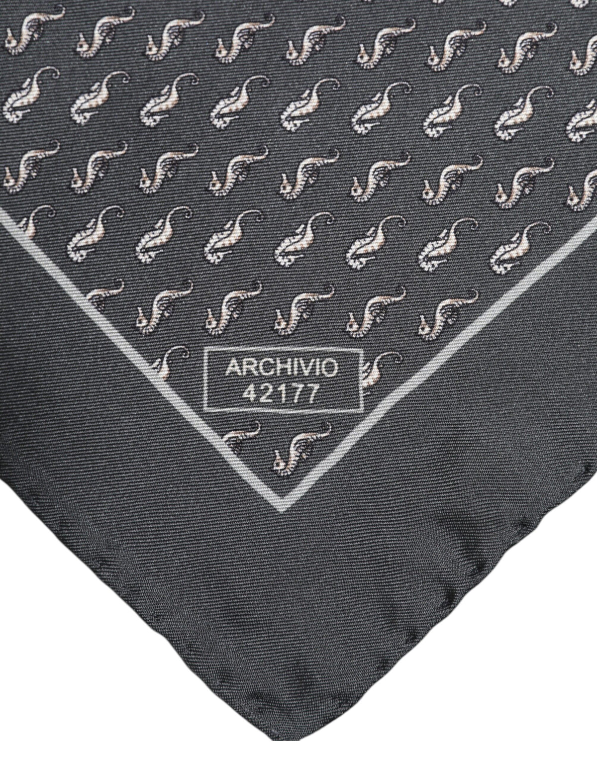 Foulard carré en soie imprimé poisson noir Dolce &amp; Gabbana pour homme