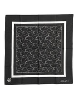 Foulard carré imprimé noir et blanc Dolce &amp; Gabbana pour homme