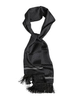 Foulard à franges à pois noirs et blancs Dolce &amp; Gabbana