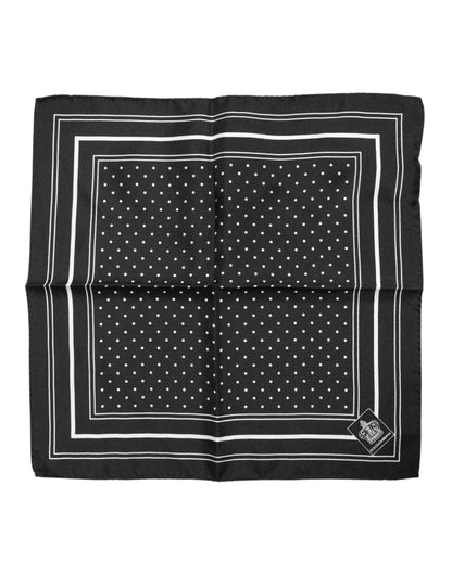 Dolce & Gabbana Zwart Wit Polka Dot Heren Foulard Sjaal