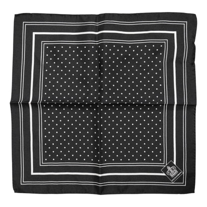 Dolce & Gabbana Zwart Wit Polka Dot Heren Foulard Sjaal