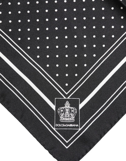 Dolce & Gabbana Zwart Wit Polka Dot Heren Foulard Sjaal