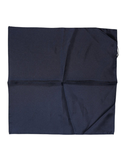 Dolce & Gabbana donkerblauwe zijden vierkante heren foulard sjaal