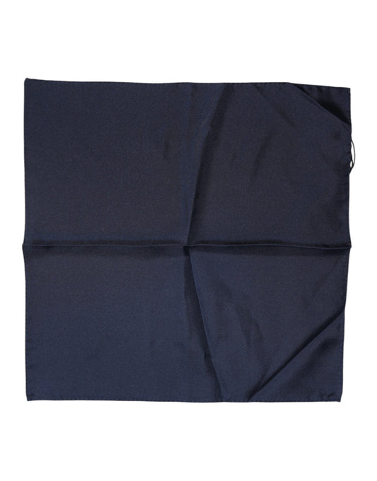 Dolce & Gabbana donkerblauwe zijden vierkante heren foulard sjaal