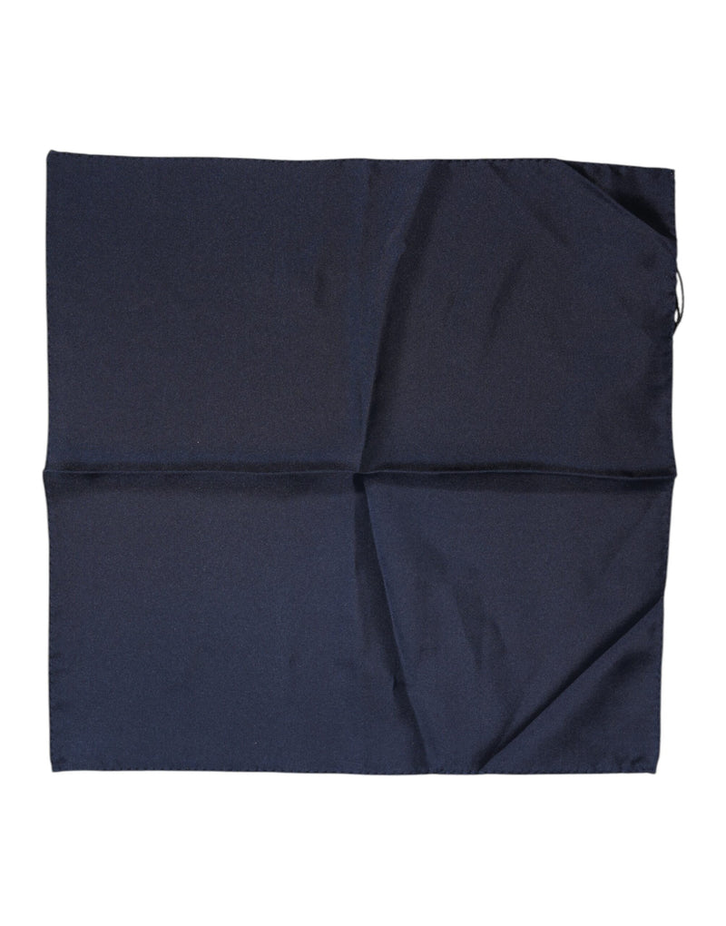 Dolce &amp; Gabbana donkerblauwe zijden vierkante heren foulard sjaal