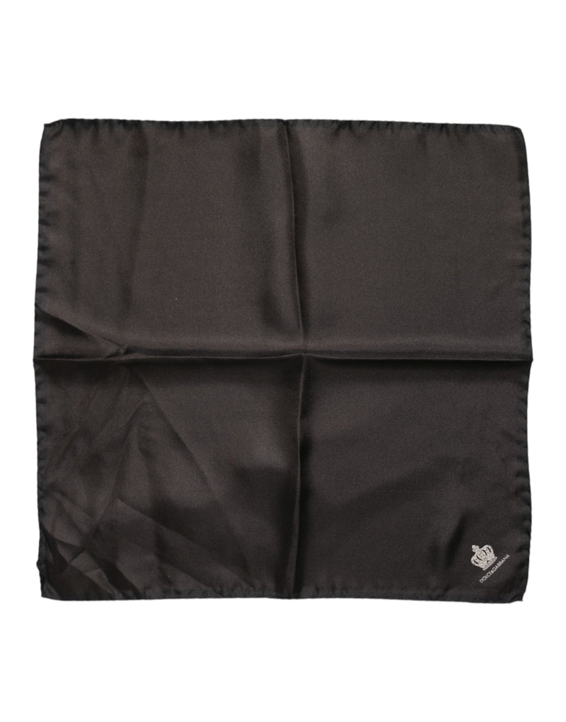 Foulard carré en soie marron Dolce &amp; Gabbana DG Crown pour homme