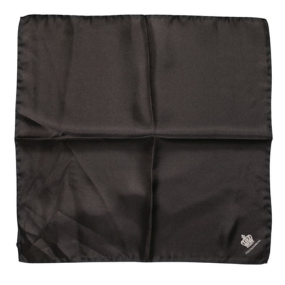 Dolce & Gabbana Bruin DG Crown Zijden Vierkante Heren Foulard Sjaal