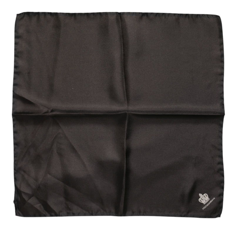 Foulard carré en soie marron Dolce &amp; Gabbana DG Crown pour homme