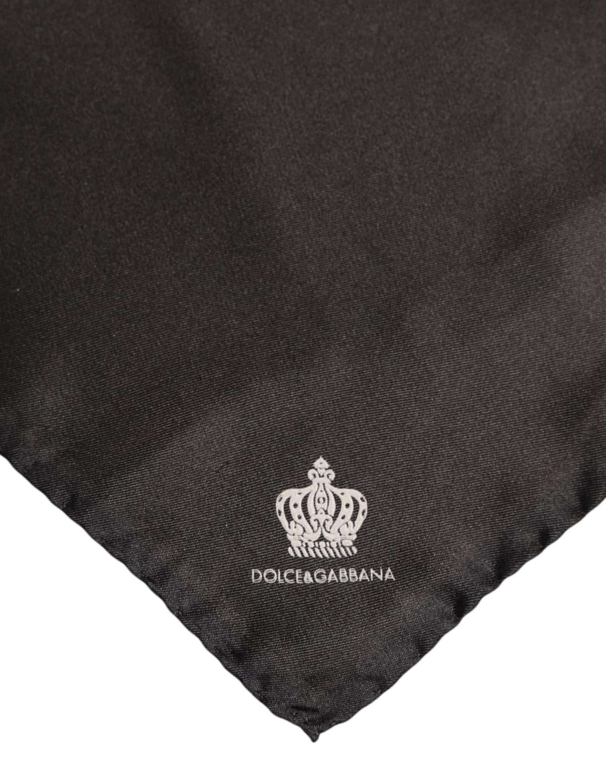 Foulard carré en soie marron Dolce &amp; Gabbana DG Crown pour homme