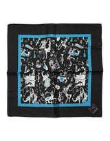 Foulard carré en soie noir Jazz Club pour homme Dolce &amp; Gabbana