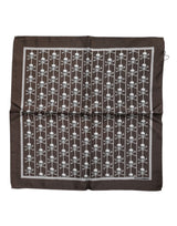 Foulard carré en soie marron Dolce &amp; Gabbana pour homme