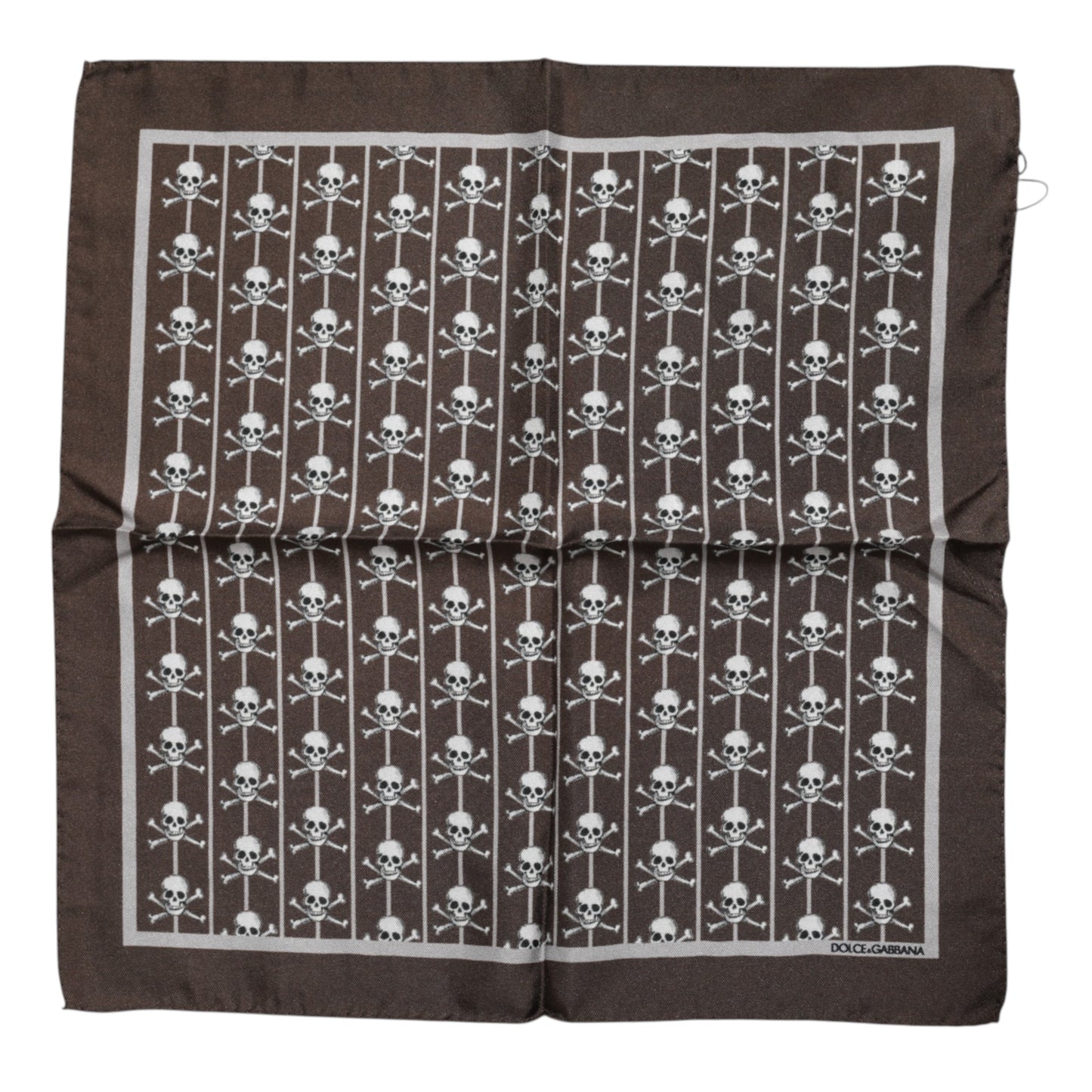 Foulard carré en soie marron Dolce &amp; Gabbana pour homme