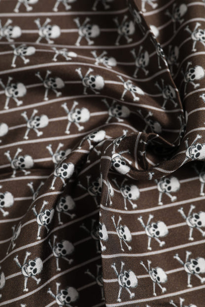 Foulard carré en soie marron Dolce &amp; Gabbana pour homme