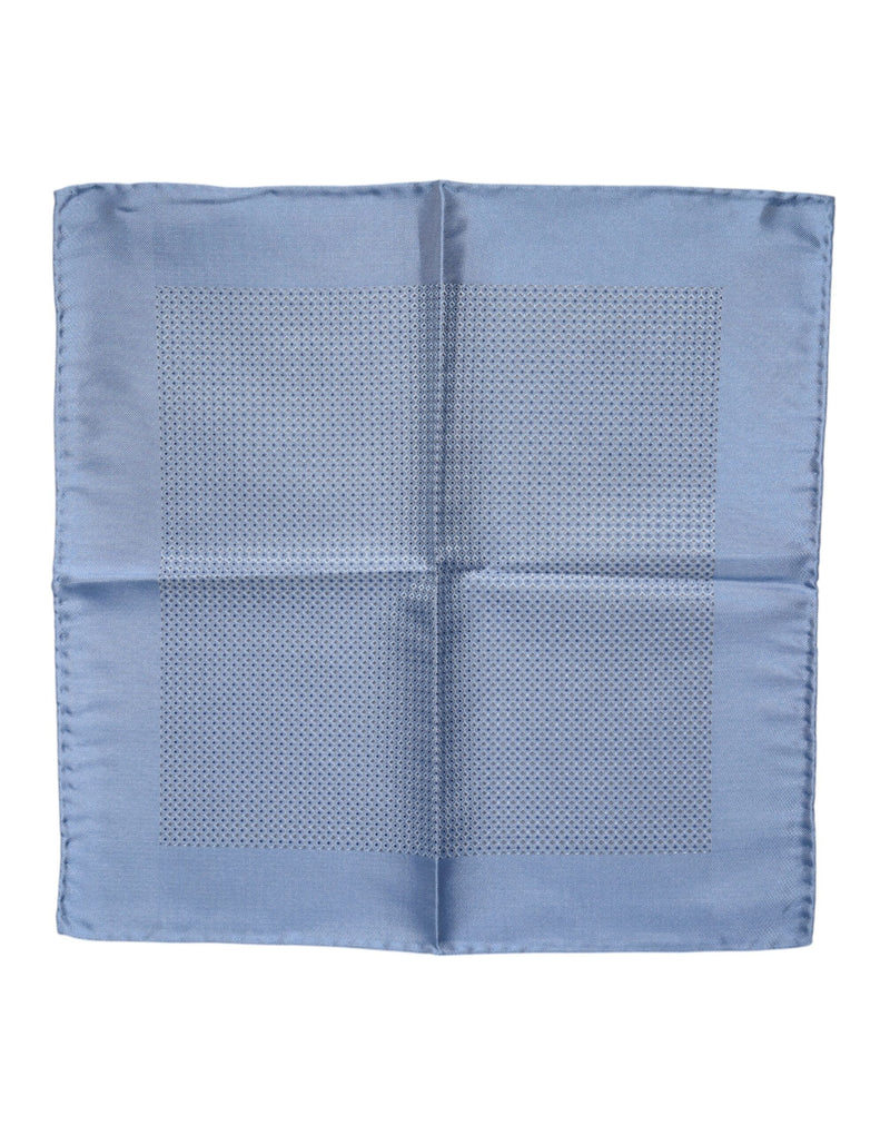 Foulard carré en soie bleu clair Dolce &amp; Gabbana pour homme