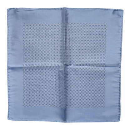 Foulard carré en soie bleu clair Dolce &amp; Gabbana pour homme