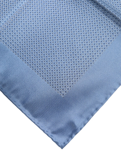 Foulard carré en soie bleu clair Dolce &amp; Gabbana pour homme
