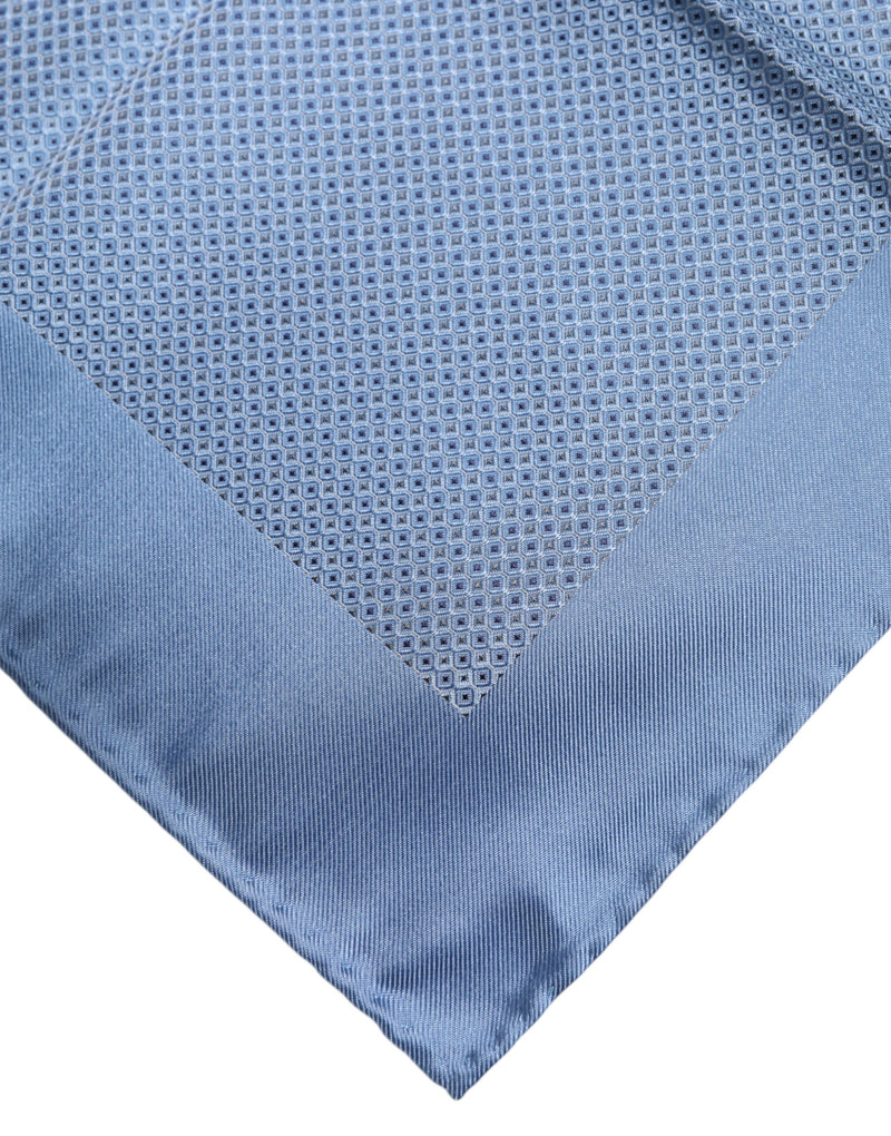 Foulard carré en soie bleu clair Dolce &amp; Gabbana pour homme