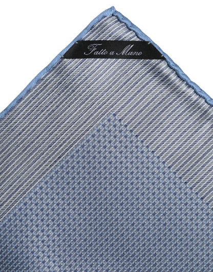 Foulard carré en soie bleu clair Dolce &amp; Gabbana pour homme