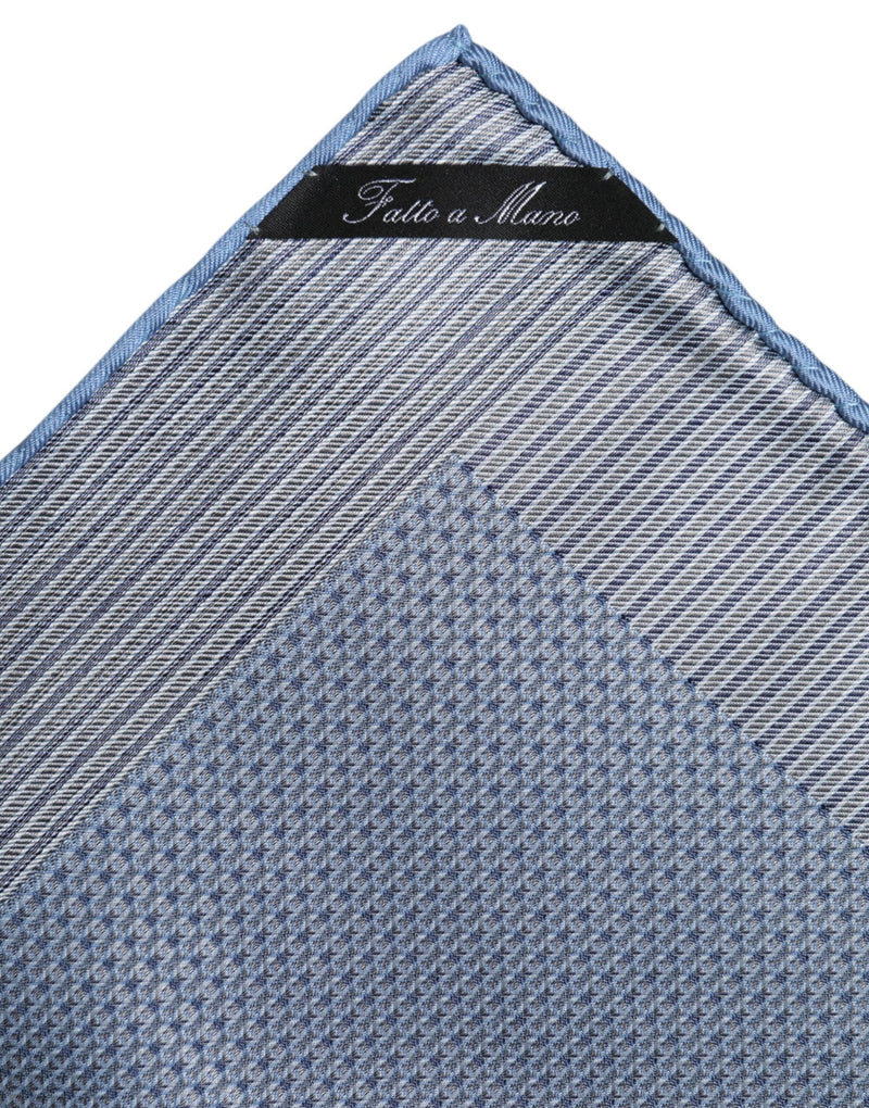 Foulard carré en soie bleu clair Dolce &amp; Gabbana pour homme