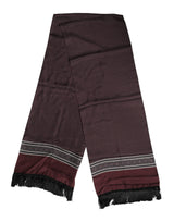 Foulard à franges en soie à pois marron Dolce &amp; Gabbana