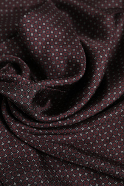 Foulard à franges en soie à pois marron Dolce &amp; Gabbana