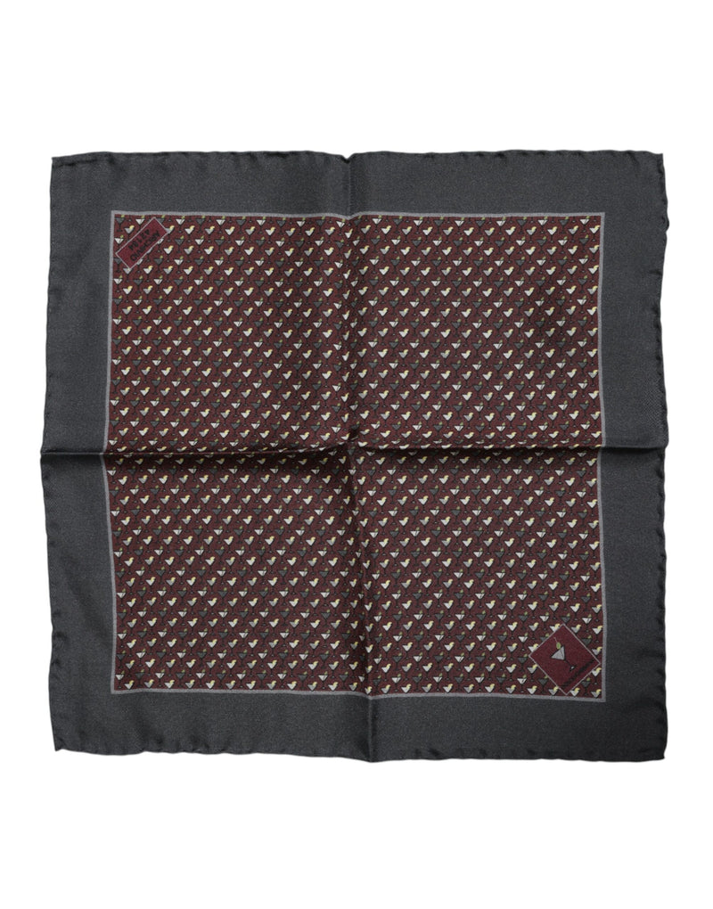 Foulard carré en soie bordeaux Dolce &amp; Gabbana Cocktail