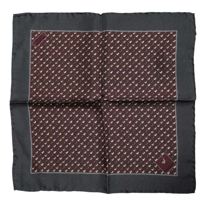 Foulard carré en soie bordeaux Dolce &amp; Gabbana Cocktail