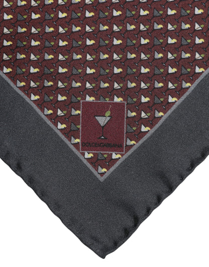 Foulard carré en soie bordeaux Dolce &amp; Gabbana Cocktail