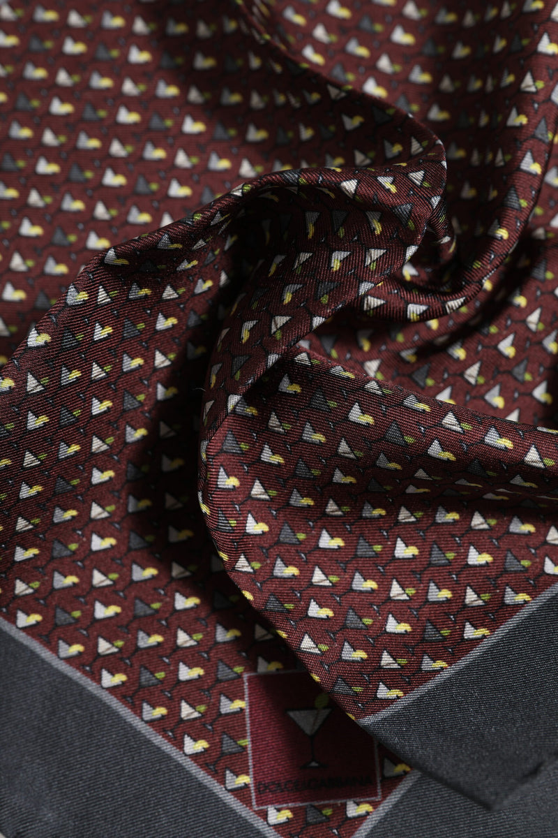 Foulard carré en soie bordeaux Dolce &amp; Gabbana Cocktail