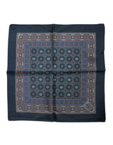 Foulard carré en soie imprimé bleu Dolce &amp; Gabbana pour homme