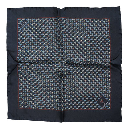 Foulard carré en soie bleu cocktail Dolce &amp; Gabbana